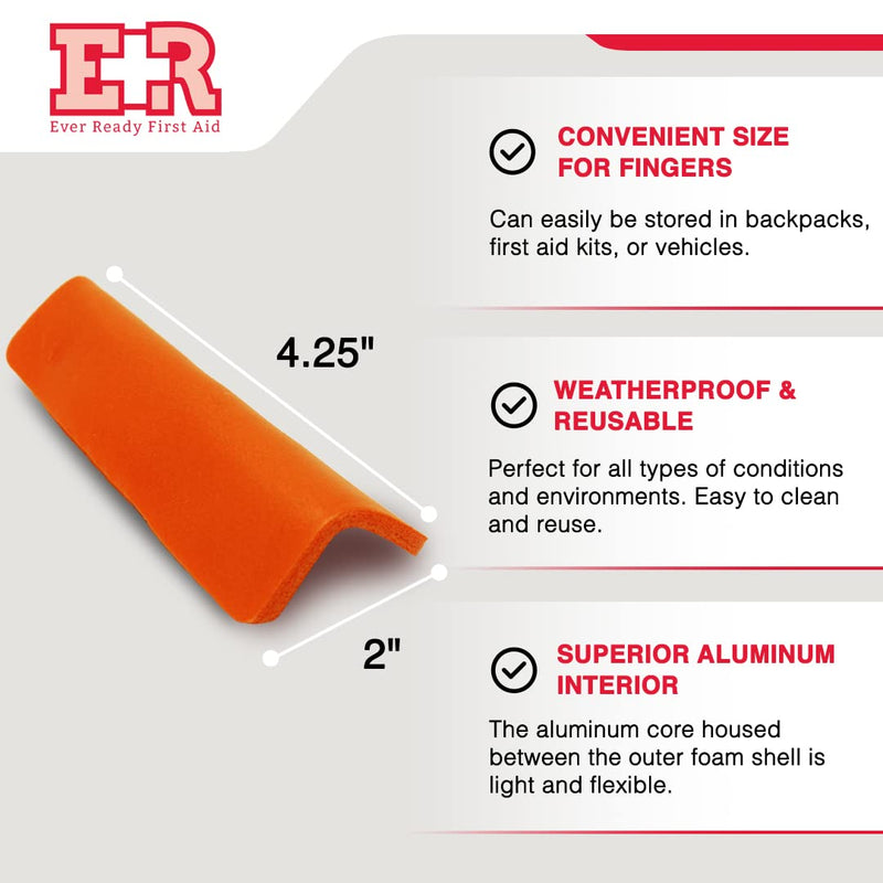 Ever Ready First Aid Padded Aluminum Finger Splints 4" x 2" - 10 Pack 4x2 Inch (Pack of 10) - NewNest Australia