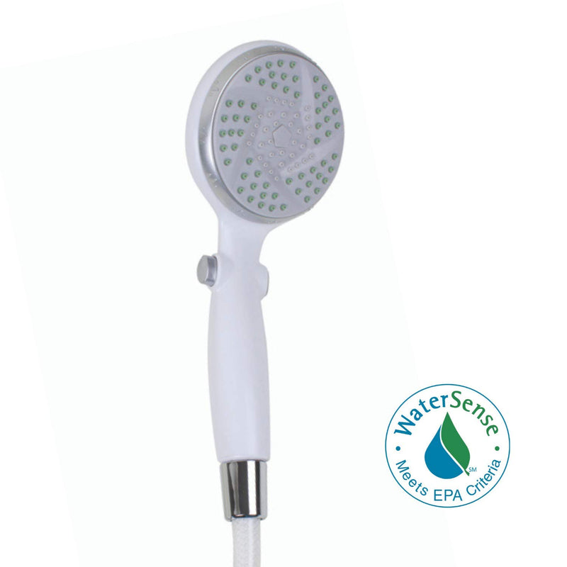 Carex Handheld Shower Head with Extra Long 84" Flexible Hose and Convenient Pause Function - Watersense Certified Handheld Shower Head with Hose with Oversized Spray Head - White - NewNest Australia