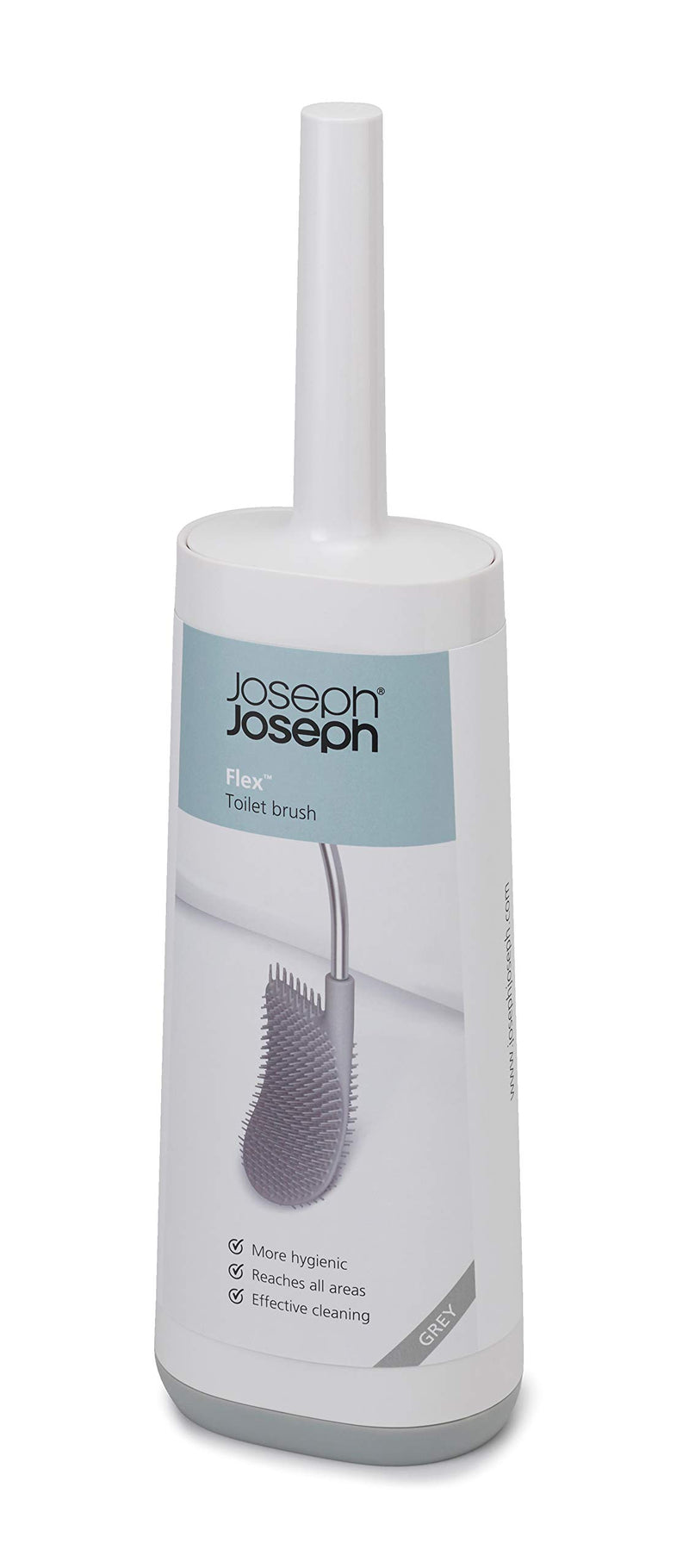 NewNest Australia - Joseph Joseph 70515 Flex Toilet Brush with Slim Holder Flexible Anti-Drip, Gray With Holder 