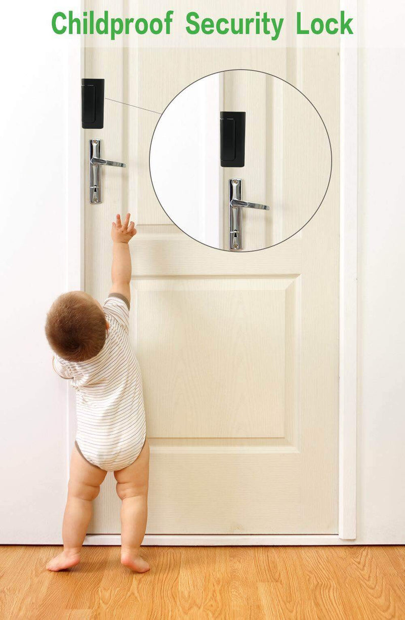 TOYFUL 2 Pack Door Reinforcement Locks with 8 Screws, Home Security Door Lock for Toddler, Childproof Door Lock Night Lock Withstand 800 Lbs Black - NewNest Australia