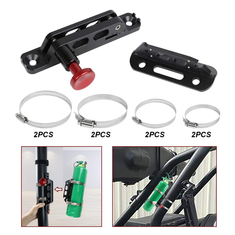 Sulokiy Quick Release Universal Adjustable Fire Extinguisher Mount bracket roll bar extinguisher mount Fit For Jeep Wrangler UTV Polaris RZR Ranger Can-Am Maverick ATV - NewNest Australia
