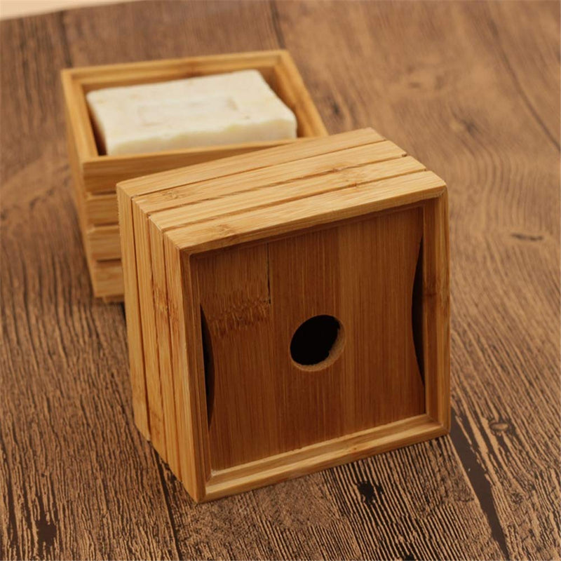 PinnacleT1 Wood Soap Box, Bamboo Soap Dish Tray Holder Storage Rack Container Hand Craft Bathtub Shower Dish Accessories Keeps Soap Dry for Bathroom Home Outdoor Hiking Camping Use - NewNest Australia