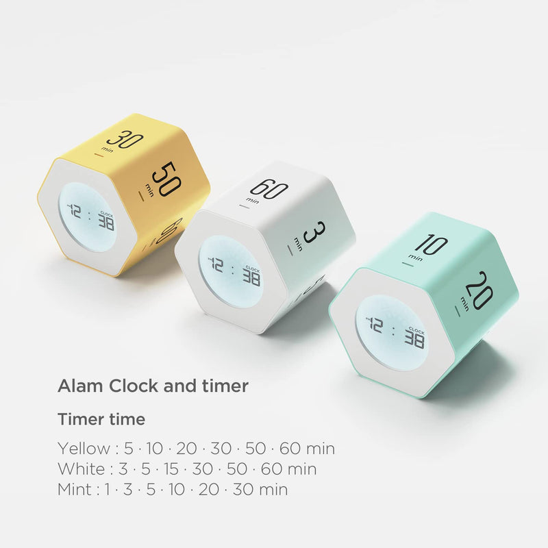 mooas Multi-Hexagon Clock Timer (Mint), Digital Clock Timer, Backlight Display, 12/24H Mode, Count up & Countdown, Rotating Display, Various time configurations, for Studying, Cooking, Exercising Mint - NewNest Australia