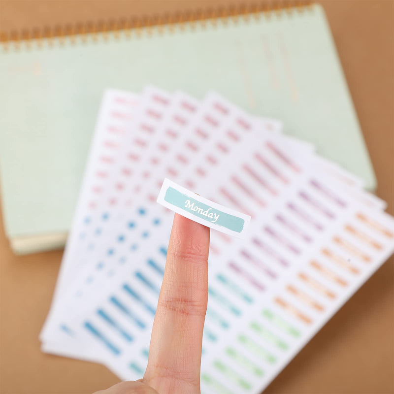 480 Pcs Day of The Week Stickers Silver Foiled Date Covers Decorative Stickers Monday to Sunday Self Adhesive Stickers for Planner Removable Day Labels for Journal School (1.6 x 0.4 Inch, Square) 1.6 x 0.4 Inch - NewNest Australia