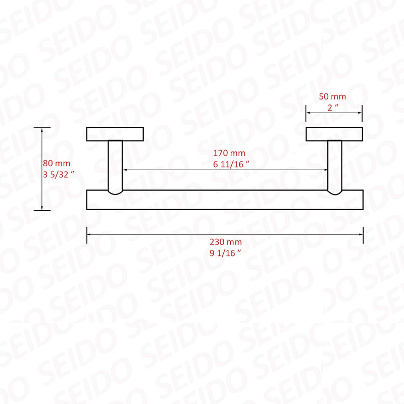 SEIDO Heavy Duty Commercial Grade-304 Stainless Steel 230mm/9-inch Total Length Bathroom Towel Bar, Hanging Space 180mm/7.1-inch Space-Saving Single Towel Rod, Polished Chrome Finish 9 Inch - NewNest Australia