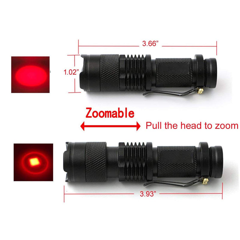 WAYLLSHINE (Pack of 3) Single Mode Red Light Flashlight, 1 Mode Red LED Flashlight Red Flashlight Torch, Red LED Red Light For Astronomy, Aviation, Night Observation - NewNest Australia