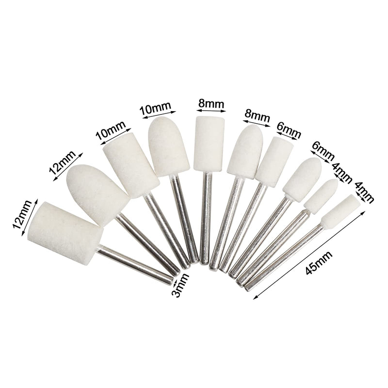 1Inch Polishing Buffing Wheel Set,Wool Felt Cotton Mounted 3mm Shank for Rotary Tool Accessories,Mini Brush Polishing Kit for Watch and Jewelry 50 Pieces - NewNest Australia