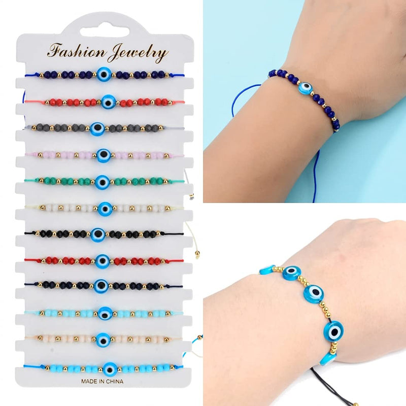 200pcs Evil Eye Beads Aqua Blue Resin Evil Eye Spacer Beads Charms with Elastic Rope for DIY Jewelry Bracelet Necklace Earring Crafts Making Handmade (Aqua Blue) - NewNest Australia