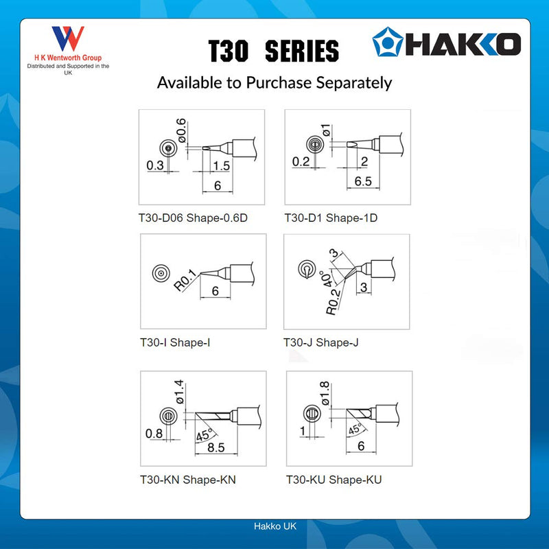 Hakko T30-J R0.2mm/40 deg. x 3mm x 3mm Bent Tip for FM-2032 - NewNest Australia