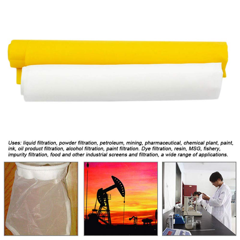 Silk Screen Printing Mesh, 100/110/120/140/160/180/200/250/300Mesh, White Yellow for Screen Printing Machine Equipment Accessories, Filter Painting, Polyester Fabric (100M/40T White) 100M/40T White - NewNest Australia