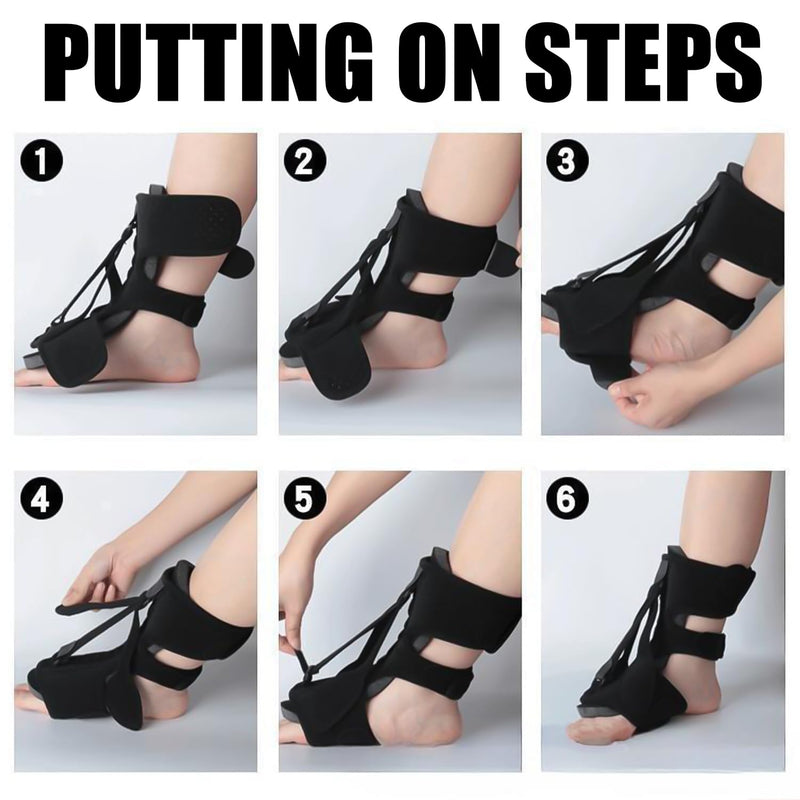 MEMOFYND Night Splint for Plantar Fasciitis, Adjustable Plantar Fasciitis Splint, Suitable for Foot Hanging Correction Braces, Support Bands, Heel Tendonitis, Ankle and Foot Pain (Black) - NewNest Australia