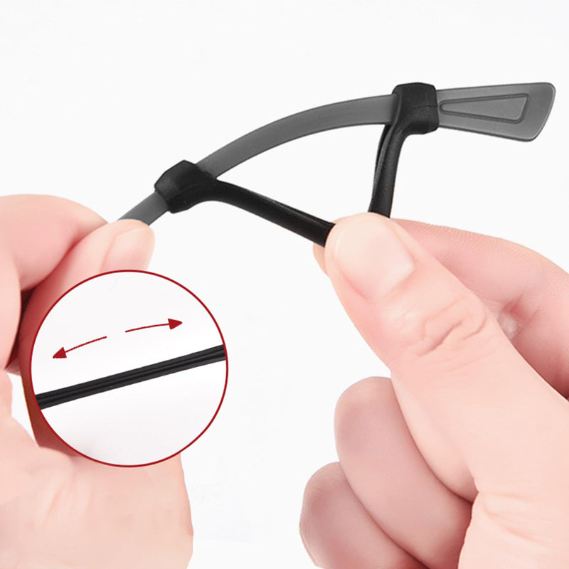 RUOJLING 6 pairs of glasses temple covers, glasses slip stop, glasses slip stopper, glasses temples silicone, anti-slip glasses temples, anti-slip glasses ear hooks, 2 colors (56 mm × 7.9 mm) - NewNest Australia