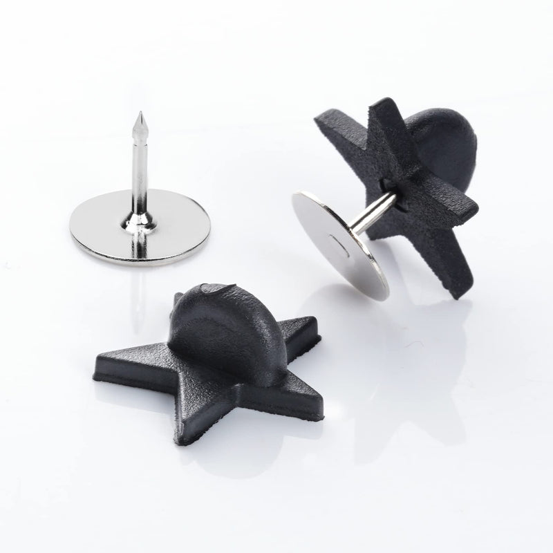 200pcs Black Rubber Pin Backs with 200pcs Blank Pins Star Shape Butterfly Clutch Tie Tacks Backings Pin Holder Keepers for Lapel Pins DIY Accessory - NewNest Australia