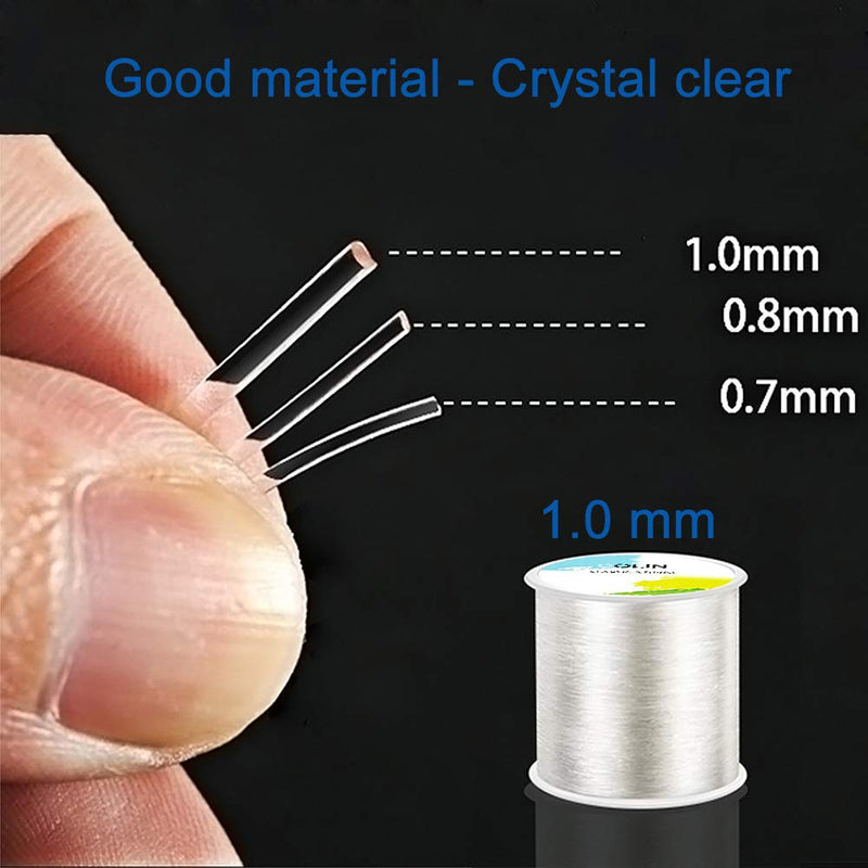 320 FT Jewelry Cord, Elastic Bracelet Rope Crystal Beading Cords, Transparent and Shiny Elastic Beaded Line, Can Easily Pass Through Beaded Jewelry, Suitable for DIY Jewelry Making, Bracelet Making - NewNest Australia