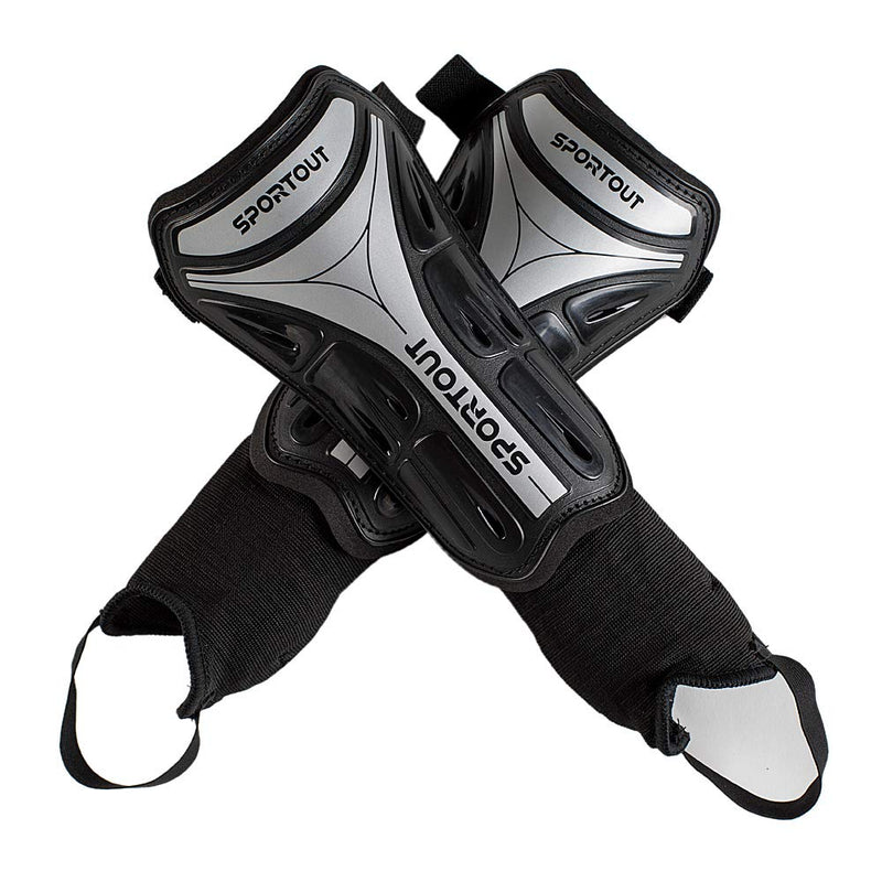 Sportout Kids Youth Adults Soccer Shin Guards with Protective Hard Shell,Offers Comprehensive Protection for Your Kids' Legs. Medium With Ankle Strap - NewNest Australia