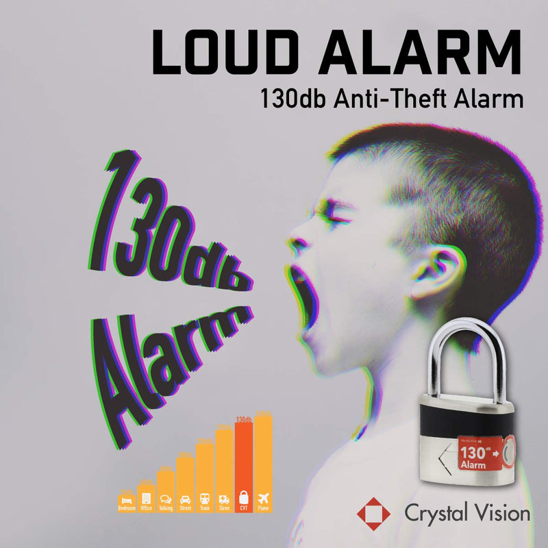 Crystal Vision Anti-Theft Loud 130db Alarm Lock Weather Proof Heavy Duty Multi Purpose (8.5mm) 8.5mm - NewNest Australia