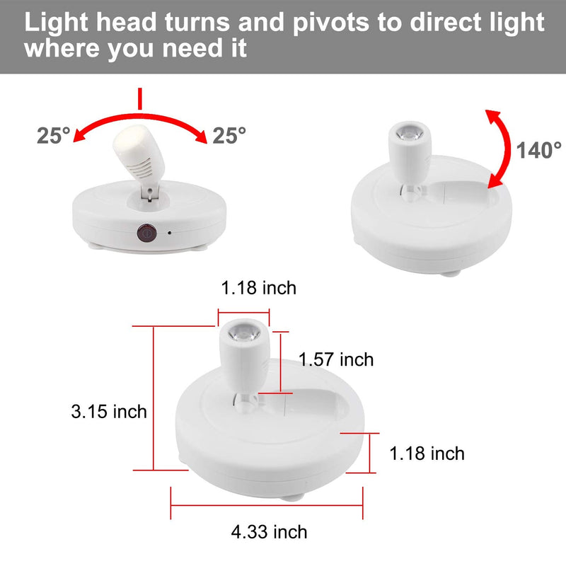 LUXSWAY Wirelss LED Spotlights| Battery Art Lights with 2Remote| Dimmable Accent Lights| Display Picture Lights with Rotatable Head| Stick On Wall Lights for Poster Dartboard Artwork-2Pack - NewNest Australia