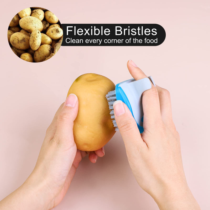 Aodaer 4 Piece Vegetable Brush Potato Scrubber Brush Silicone Hard and Soft Side Fruit Cleaning Tools for Delicate or Tough-Skinned Vegetables - NewNest Australia
