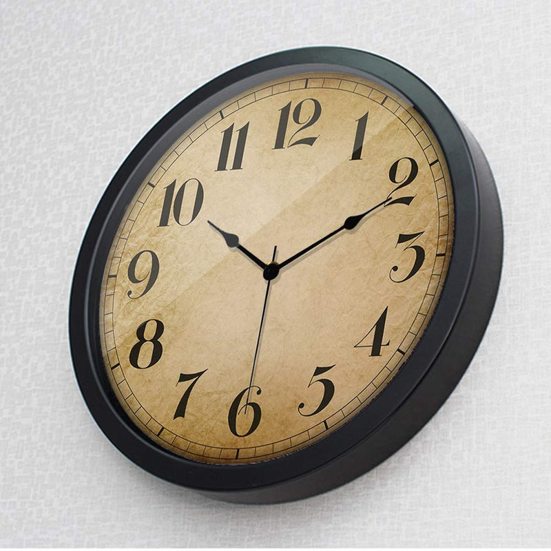 NewNest Australia - Gkwet Black Retro Wall Clock, Silent Non Ticking 10 Inch Quality Quartz Decorative Wall Clock, Round Easy to Read Home, Office, School Clock 