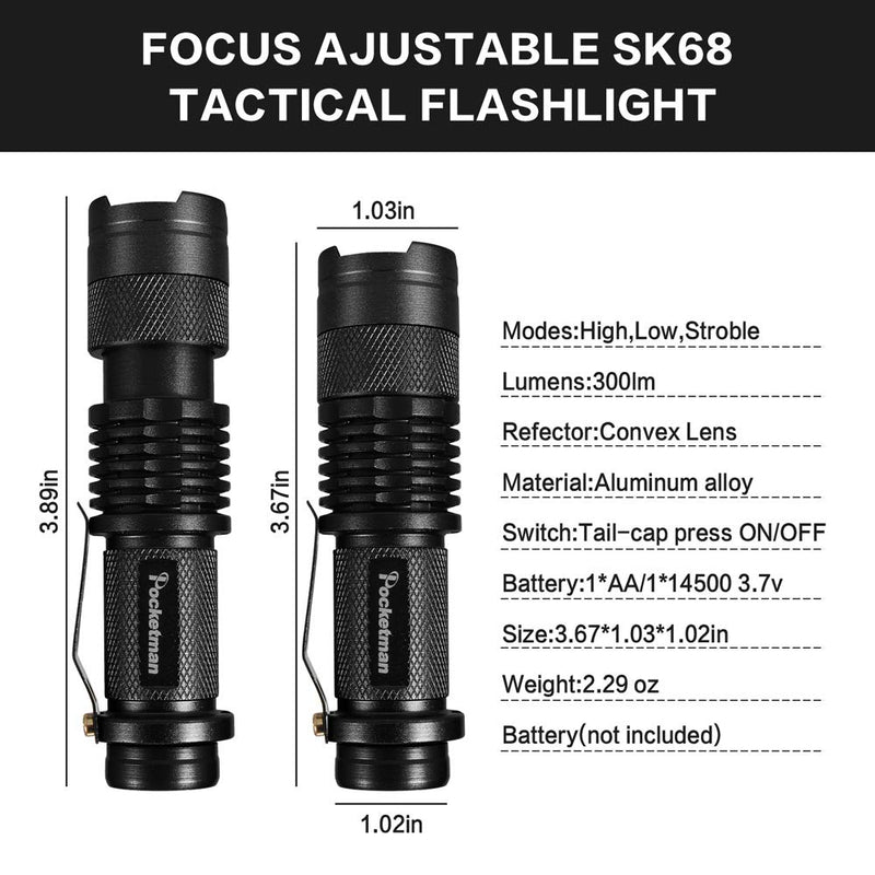 10 Pack Mini Flashlights Small LED Flashlight 300 Lumen Portable Tactical Zoomable Pocket Torch Lantern Adjustable Focus Light for Kids Child Camping Emergency Travel Hiking Torch Light - NewNest Australia