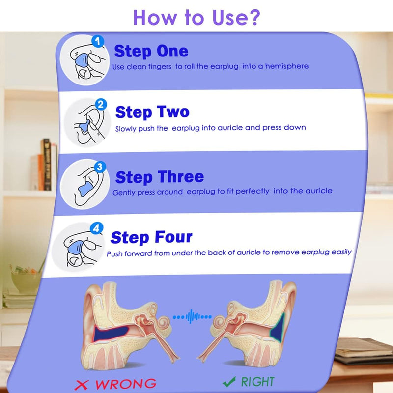 Earplugs for sleeping, reusable silicone earplugs, earplugs for the night, hearing protection, earplugs for children, swimming, airplanes, soft earplugs against snoring (8 pairs) - NewNest Australia
