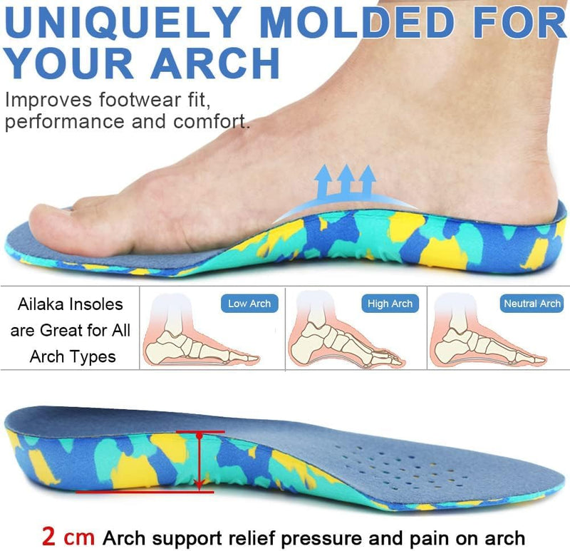 Ailaka Orthopedic Arch Insoles For Children - Comfort Insoles High Arch Orthopedic Cushioning Insole, Eva Foam Insoles For Children With Flat Feet And Plantar Fasciitis - NewNest Australia