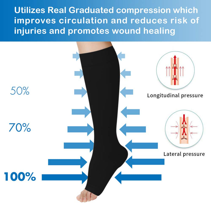 Medical Compression Stockings For Men And Women, 20-30 Mmhg, Professional Care For Ankles, Support Stockings With Gradient Compression For Varicose Veins, Promote Blood Circulation, Black Xl - NewNest Australia