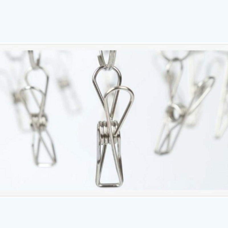 NewNest Australia - FGen 50pcs Mini Clip 1.7-inch Stainless Steel, Clothesline, Bag Seal, Paper Clip, Clip Socks, Etc. 