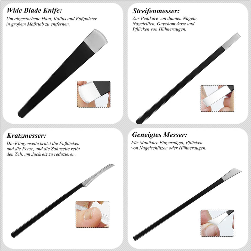 Pack Of 4 Pedicure Knife Kits, Professional Callus Slicer Blades Made Of Stainless Steel Callus Remover, Pedicure Knife Dead Skin Corn Foot File Rasp For Pedicure Foot Care Tools - NewNest Australia