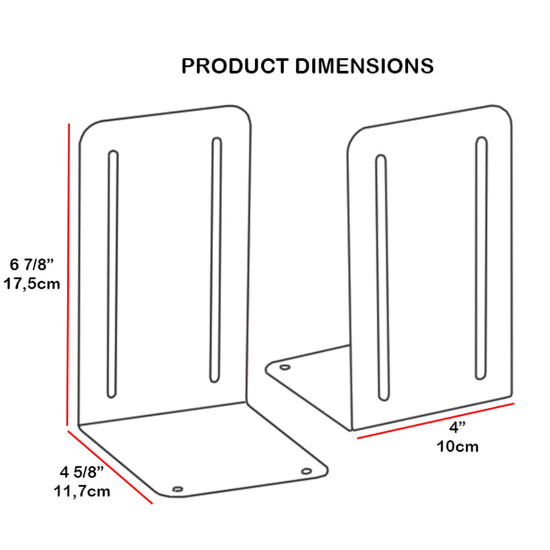 NewNest Australia - Acrimet Premium Metal Bookends (Heavy Duty) (Yellow Color) (1 Pair) 