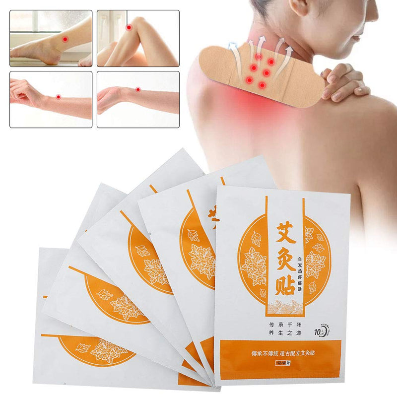 Moxibustion Patches Wormwood Sticker Body Paste Self Heating Moxibustion Sticker Natural Herb Chinese Pain Relief Plaster for Neck, Shoulder, Back, Waist, Hand, Feet, Joint, 5 Packs - NewNest Australia