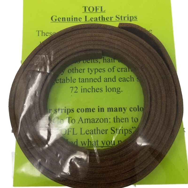 TOFL Genuine Top-Grain Leather Strap | 72 Inches Long | 1/2 Inch Wide | 1/8 Inch Thick (7-8 oz) | 1 Leather Strip for DIY Arts & Craft Projects, Clothing, Jewelry, Wrapping | Medium Brown 1/8 Inch Thick (7-8 oz) - NewNest Australia