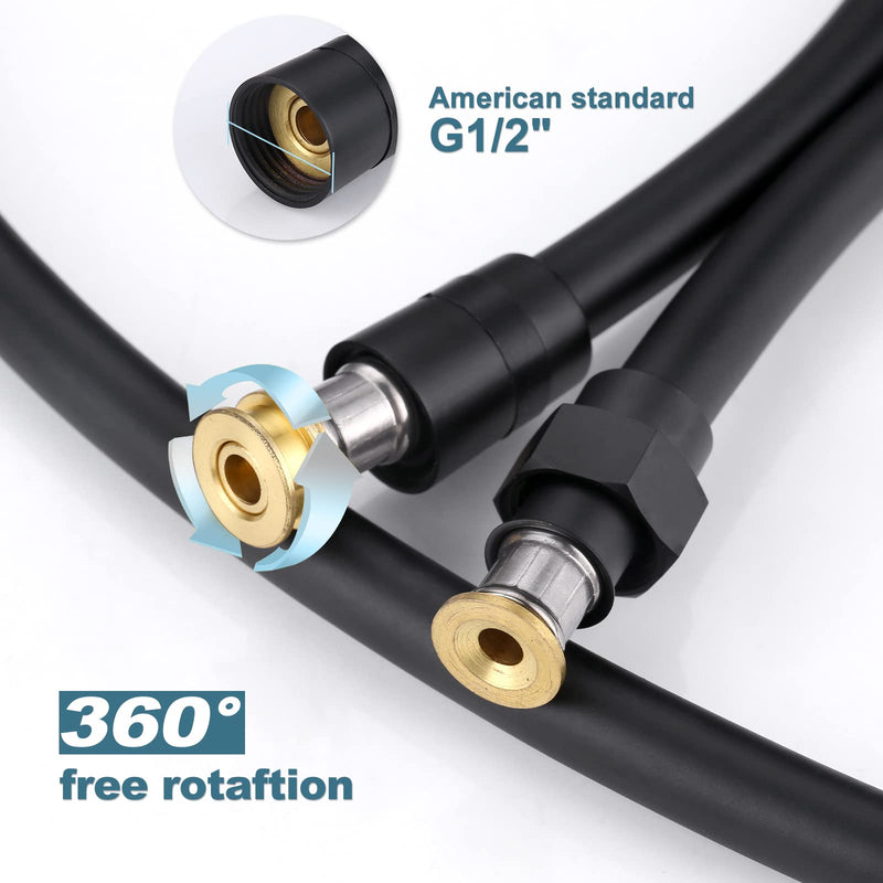 Aleasha Shower Hose, Premium PVC Shower Head Hose Extension for Bathing Toilet Cleaning Dogs Bathing 63 Inches Matte Black Handheld Shower Hose 63 Inch - NewNest Australia