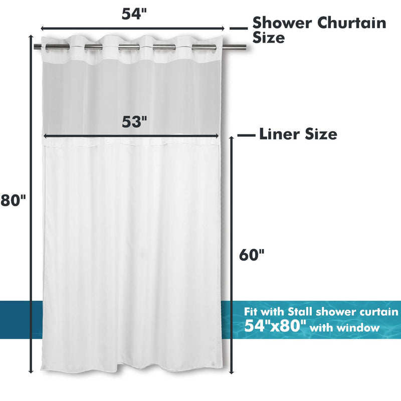 River Dream Snap in Fabric Shower Curtain Liner Replacement 53 x 60 Inches,Fit with Shower Curtains with Window 54 x 80 - NewNest Australia