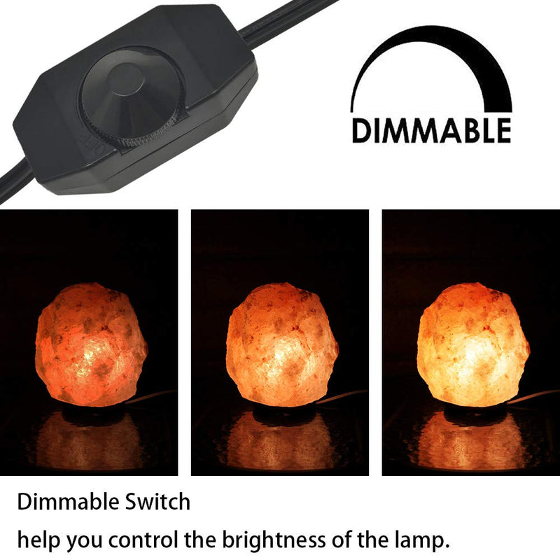Himalayan Salt Lamp Cord with Dimmer Switch and Bulbs, 6FT Original Replacement Cord with Base Assembly 3.35 Inches, 6-Pack 15 Watt E12 Halogen Salt Lamp Bulbs for Salt Rock Lamp - NewNest Australia