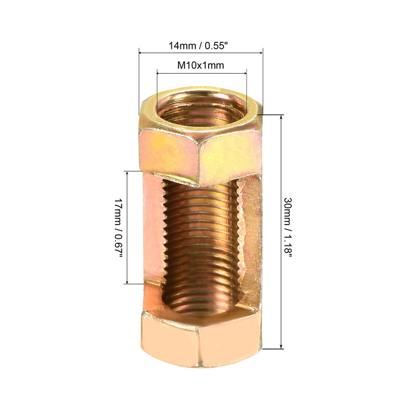MECCANIXITY Iron Hexagon Nut M10 Thread 30mm Height Lamp Repair Parts for Lamp Pipe Zinc Plating Iron, Pack of 10 - NewNest Australia