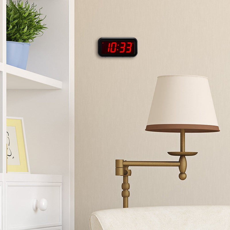 NewNest Australia - Timegyro Small Wall/Shelf/Desk Digital Clock Only Battery Operated with 1.2" Large Display. 4pcs Batteries Can Keep The Time Display Day and Night for More Than One Year (Black) 
