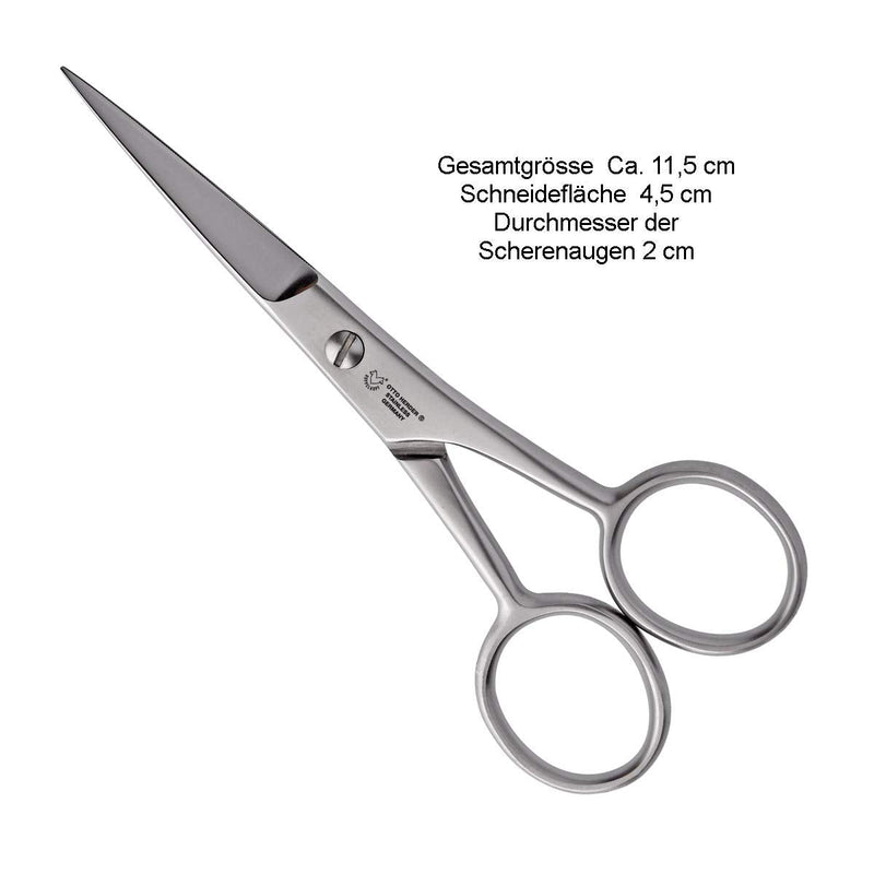 OTTO HERDER men's beard scissors 11.5 cm - in a leather case, men's beard trimmer straight blade cuts precise mustaches and beards - fine micro-serration prevents hair from slipping 11.5 cm - NewNest Australia