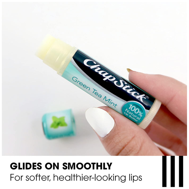 ChapStick 100% Natural Lip Butter (Green Tea Mint, 0.15 Ounce) Flavored Lip Balm Tube, 8-Hour Moisture - NewNest Australia