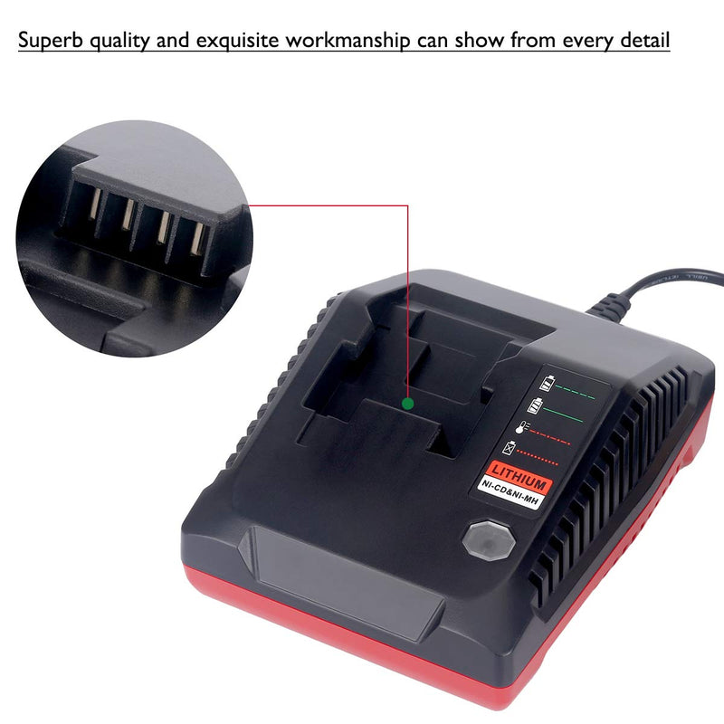 18-Volt Multi-Chemistry Battery Charger for Porter Cable PCXMVC Lithium Ion & NiCad NiMh Slide PC18B PC18B-2 PC18BL PC18BLX PCC489N Cordless Power Tool Battery - NewNest Australia