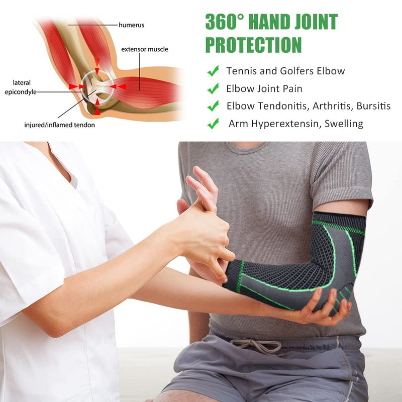 Elbow Brace Men & Women, Pack Of 2 Arm Protection Elbow Bandage Tennis Elbow Non-Slip Compression Cuffs Sports Bandage Elbow Support For Tennis Elbow, Arthritis, Fitness (Xl) - NewNest Australia