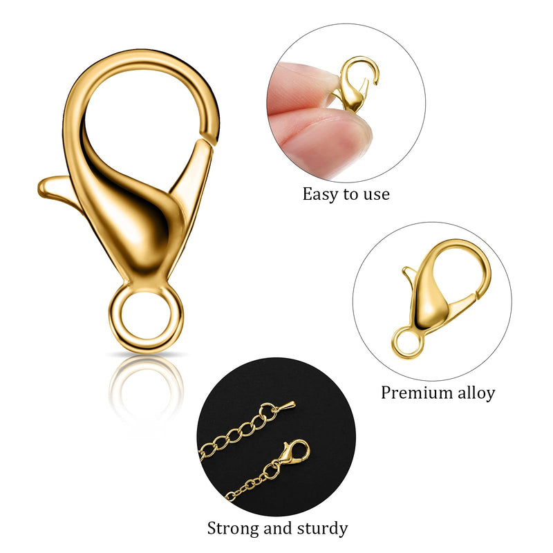 600 Pieces Lobster Clasps and Open Jump Rings Set Lobster Claw Clasps for Jewelry Making and Bracelets (Gold) Gold - NewNest Australia