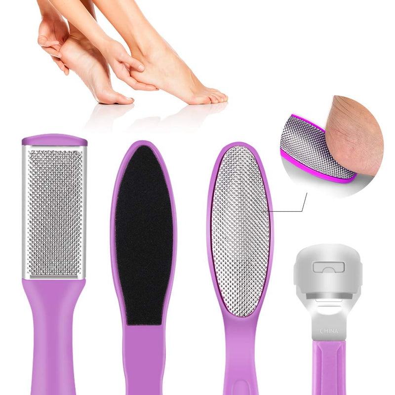 16 in 1 Professional Foot File Pedicure Kit, hicoosee Nail Toenail Clipper Dead Foot Skin Remover for Foot and Hand Purple - NewNest Australia