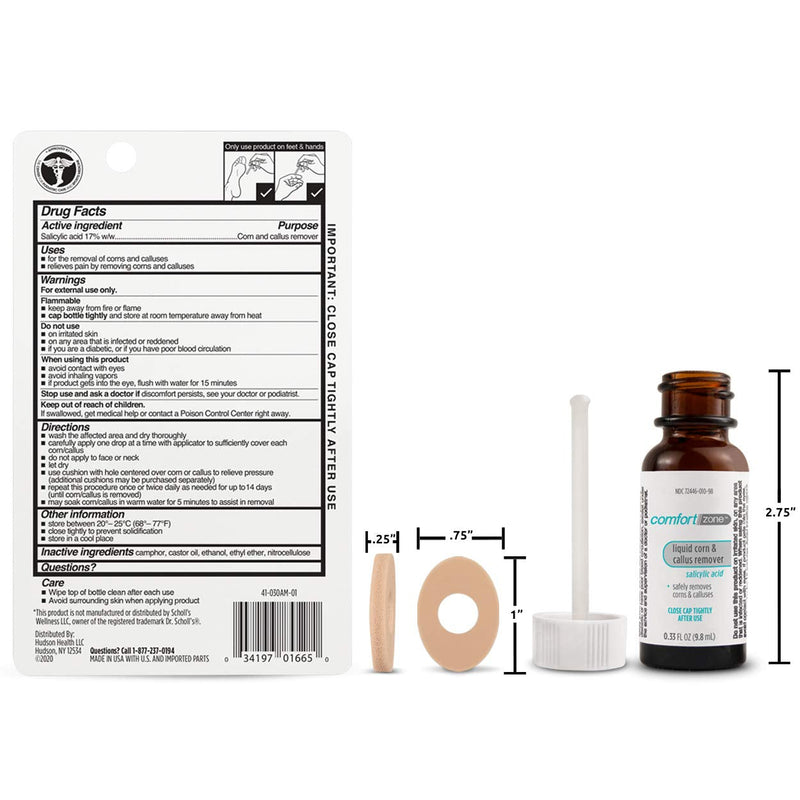 Comfort Zone Maximum Strength Liquid Corn & Callus Remover Treatment with Salicylic Acid, 0.33 Oz, 4 Piece Set - NewNest Australia