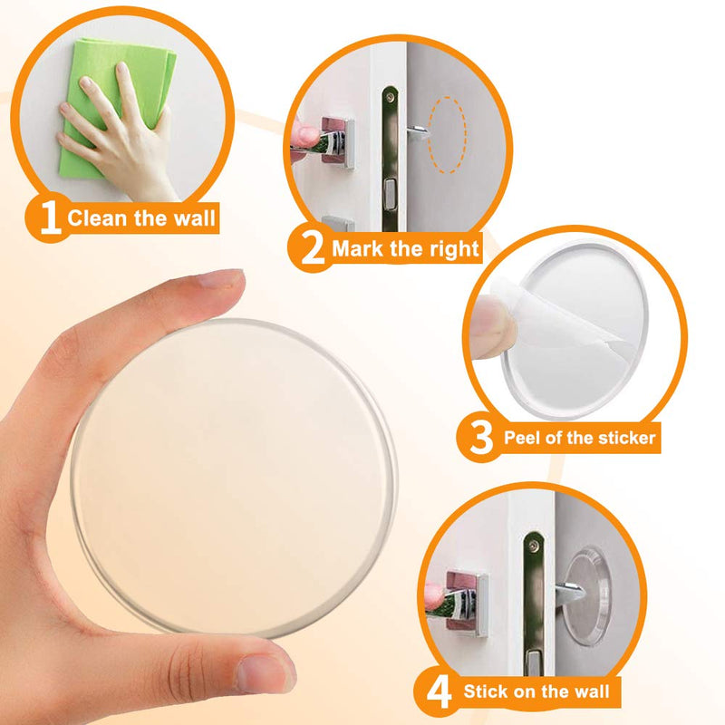 Door Stopper Wall Protector (6pack) - Adhesive Reusable Bumper Protector - Clear, Quiet, Shock Absorbent Gel, Wall Shield & Silencer for Door Handle - More Discreet Than a Door Knob Safety Cover Clear-6Pack - NewNest Australia