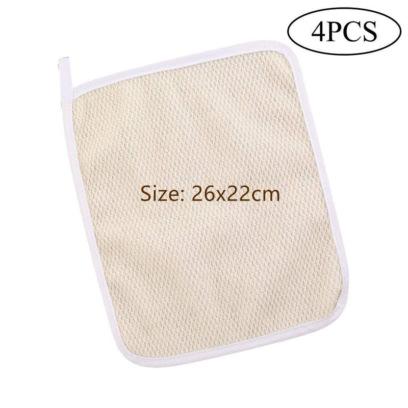 4 Pack Exfoliating Face and Body Wash Cloths 2-Sided Bath Towel Exfoliating Scrub Cloth for Women and Man Washcloth with Soft Handle and Fine Mesh(26 x 22cm) - NewNest Australia
