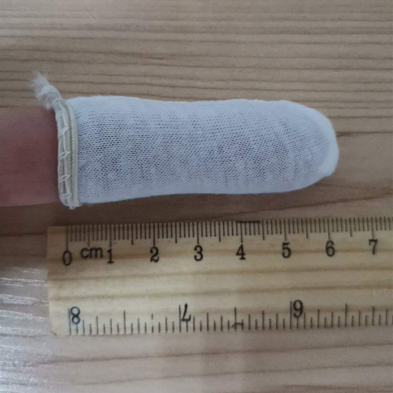 200 Pcs Cotton Finger Cots Small Finger Guards Hand Thumb Fingertips Sleeves Protector by EORTA, Comfortable, Breathable, Absorb Sweat, Reusable, Protect The Wound from Infection, White, Very Small - NewNest Australia