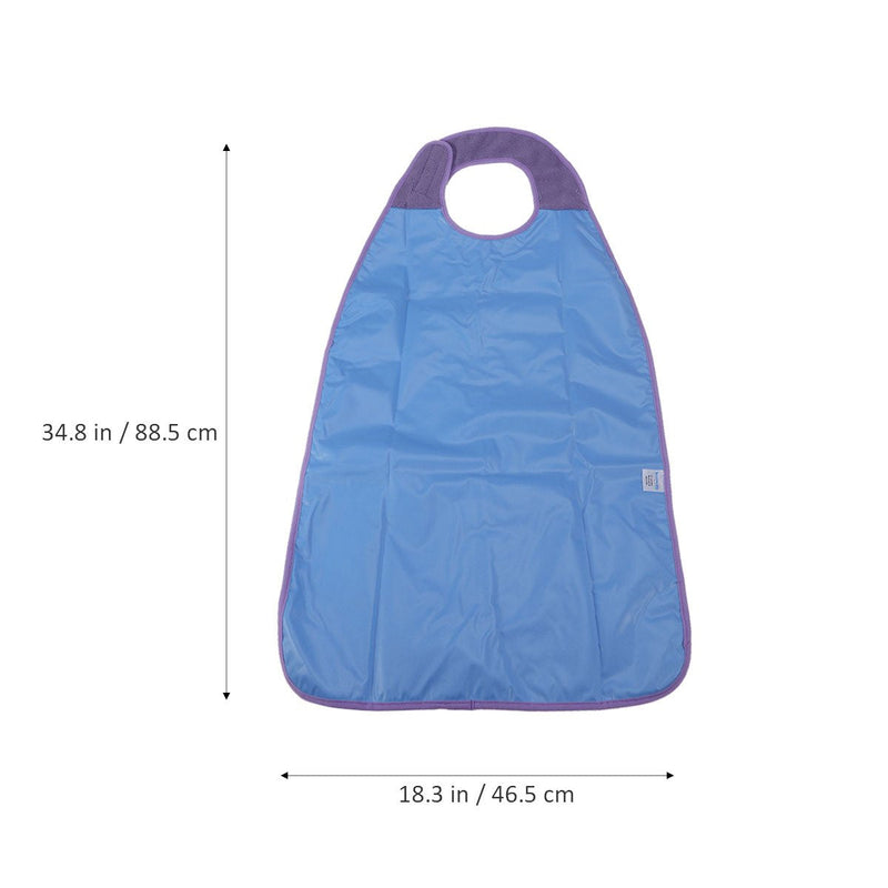 Healifty Adult Bib Waterproof Washable Mealtime Protector Apron Food Protection Terry Cloth with Magic Tape for Adult Elderly People (Purple) - NewNest Australia