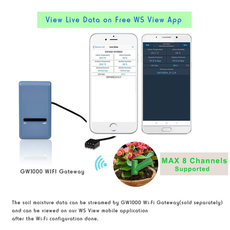 ECOWITT WH51 Soil Moisture Sensor Max 8 Channels Soil Humidity Tester - Accessory Only, Can Not Be Used Alone - NewNest Australia