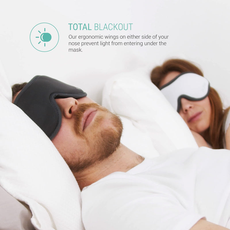 Echor Total Blackout 3D Padded Foam Comfortable Premium Soft Eye Mask/Sleep Mask with Adjustable Elastic Strap and Nose Pad for Sleep and Travel (Grey) Grey - NewNest Australia